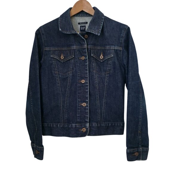 GAP Jackets & Blazers - GAP Stretch Y2K Button Front Blue Denim Western Trucker Jacket Women's Sz M
